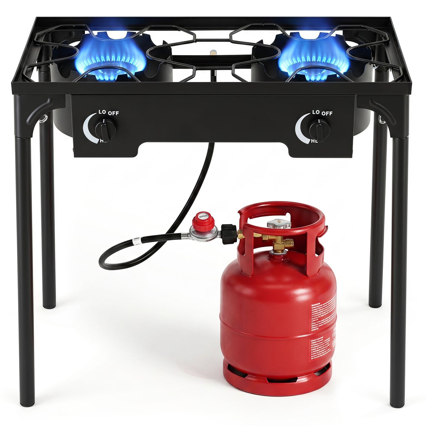 2 Burner Propane Stove 160000 BTU with Adjustable Regulator