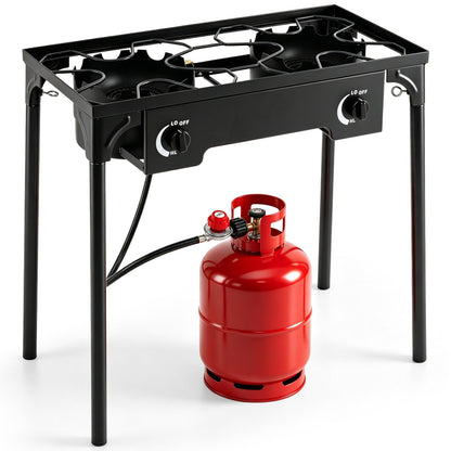 2 Burner Propane Stove 160000 BTU with Adjustable Regulator