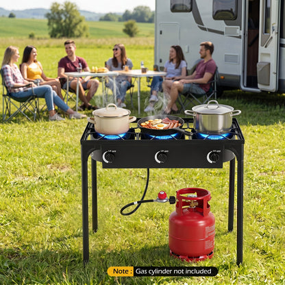 3 Burner Propane Stove 240000 BTU Outdoor Camping Grill