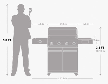 Monument Grills Eminence 405 | Chic Clearview® Smart Stainless Gas Grill