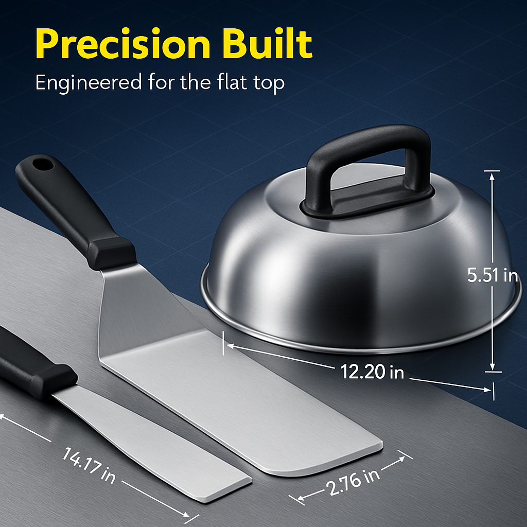 Griddle Accessories Kit with Spatulas & Press