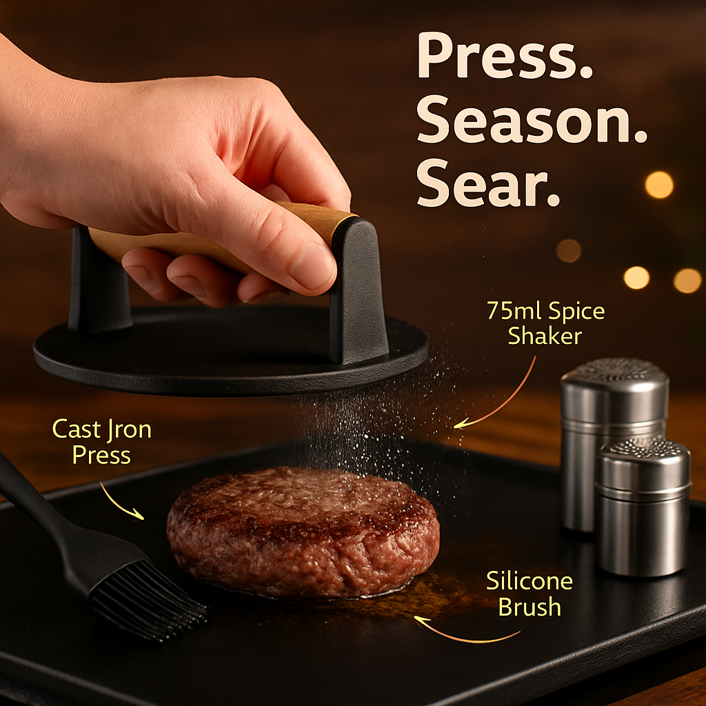 Griddle Accessories Kit with Spatulas & Press