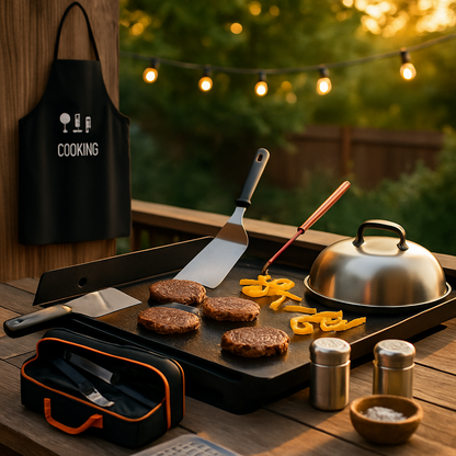 Griddle Accessories Kit with Spatulas & Press