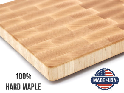 Maple Large End Grain Cutting Board, Maple Butcher Block with Rubber Feet, Wedding Gift, Anniversary Gift, Father's Day Gift, USA Made
