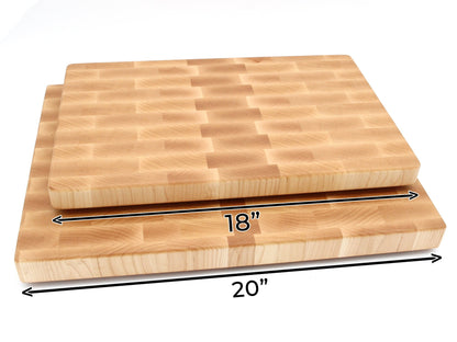 Maple Large End Grain Cutting Board, Maple Butcher Block with Rubber Feet, Wedding Gift, Anniversary Gift, Father's Day Gift, USA Made