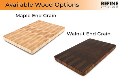 Large End Grain Walnut Cutting Board, Walnut Butcher Block with Rubber Feet, Up to 2” Thick, Wedding Gift, Anniversary Gift, USA Made